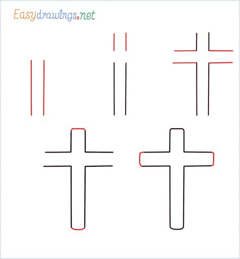how to draw a cross easy