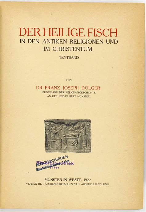 Der Heilige Fisch In Den Antiken Religionen Und Im Christentum Text