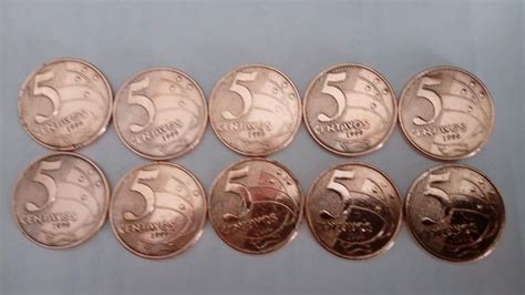 Rara Moeda de 5 Centavos de Real Ano 1999 em Aço Rev de Cobre Mbc