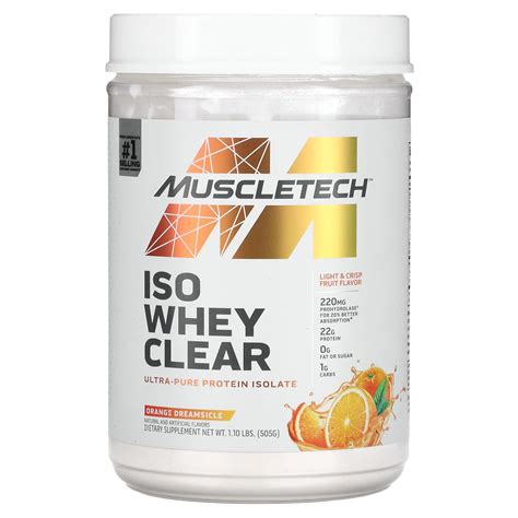 Muscletech Iso Whey Clear Hochreines Proteinisolat Orange Dreamsicle