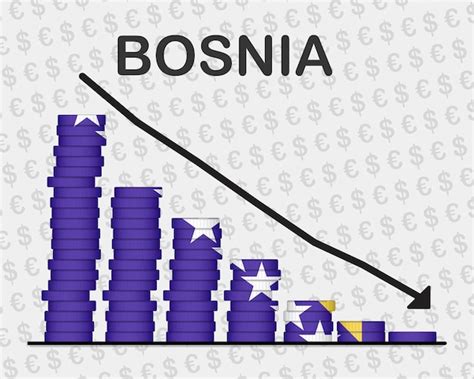 Premium Vector | Bosnia and Herzegovina economic collapse decreasing ...