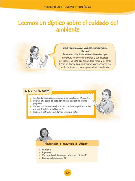 PDF Leemos un díptico sobre el cuidado del ambiente Minedu Leemos