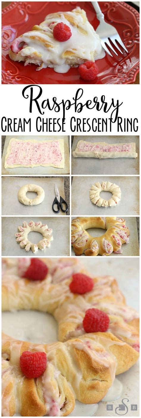 Raspberry Cream Cheese Crescent Ring Butter With A Side Of Bread