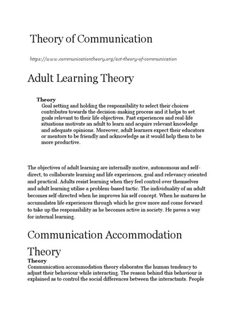 TheorIES of Communication | PDF | Learning | Id