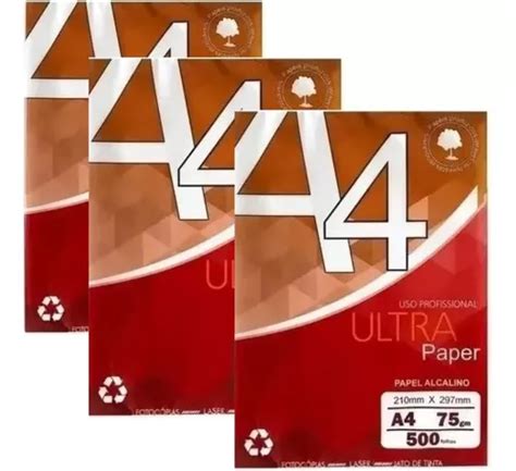 1500 Folhas Sulfite A4 75gm Papel Alcalino Ultra Paper Parcelamento