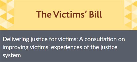 Once In A Generation Opportunity For Victims’ Rights The Victims’ Bill Consultation And