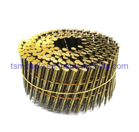 Factory Directly Supply Yellow Coated Wire Coil Nails For Pallet