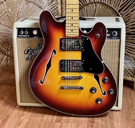 Fender Modern Player Starcaster With Hard Case Sunburst Reverb