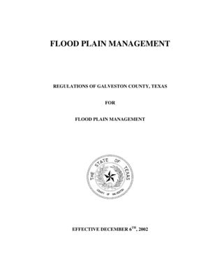 Fillable Online Co Galveston Tx Flood Plain Regulations Galveston