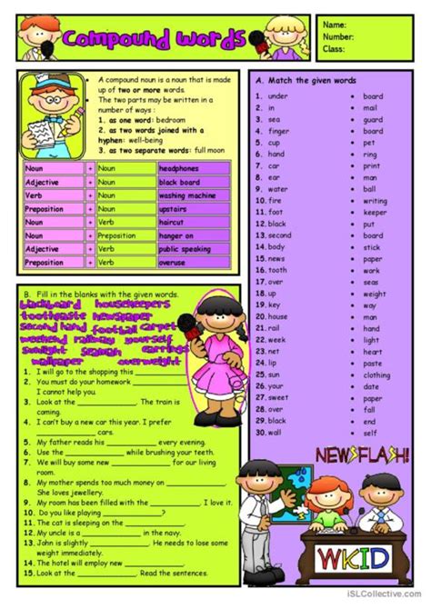 51 Nouns Compound Nouns English Esl Worksheets Pdf And Doc