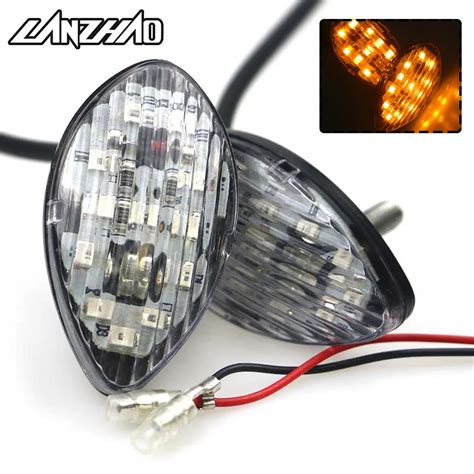 Pair Motorcycle Turn Signals Fairing Frame LED Turn Signal Lights Eagle