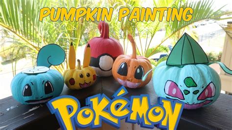 Diy Halloween Pumpkin Painting Pokemon Edition Pikachu Bulbasaur