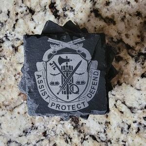 U S Army Military Police Regimental Crest Slate Coasters Etsy