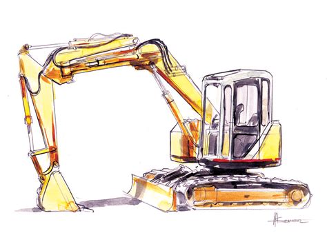 Excavator Drawing at GetDrawings | Free download