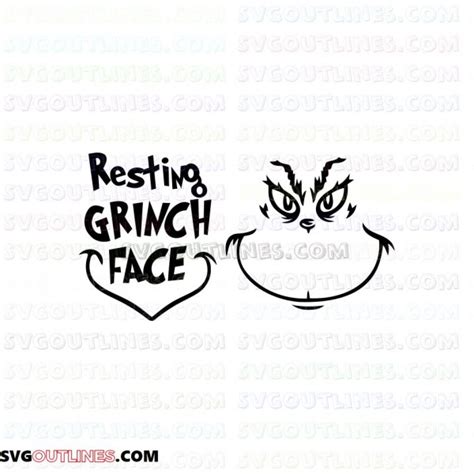 The Grinch Resting Face Christmas Santa Hat Dr Seuss The Cat In The Hat