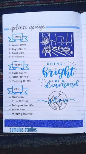 My Blue Bujo Studying Amino Amino