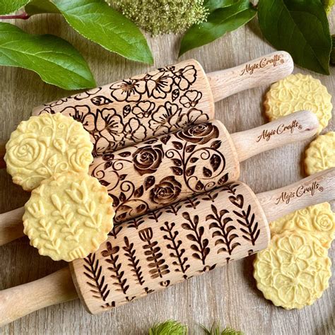 Garden Blossoms Mini Rolling Pin Set Highest Quality Embossed