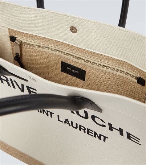 Rive Gauche Canvas Tote Bag In Beige Saint Laurent Mytheresa