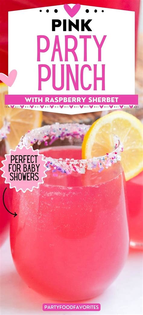 Pink Party Punch With Sherbet Recipe Pink Party Punches Pink Baby