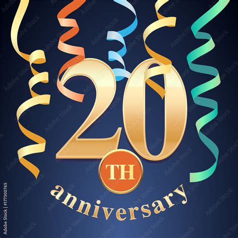 20 Years Anniversary Celebration Vector Icon Logo Stock Vector Adobe