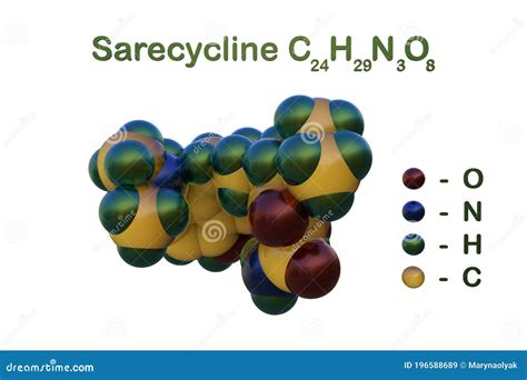 Structural Chemical Formula And Space Filling Molecular Model Of