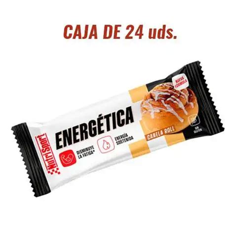 Caja 24 barritas Energéticas Nutrisport sabor canela roll 49 gr