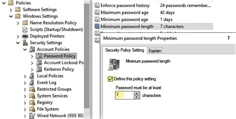 Configure Password Policies Windows Server