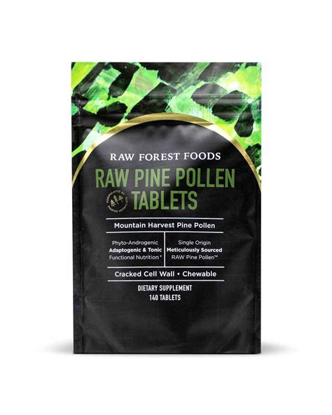 Premium Pine Pollen Capsules And Tablets Raw Forest Foods