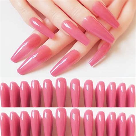 Pc Coffin False Nails Set Soft Gel Ballerina Acrylic Nail Tips Full