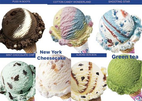 There Are Many Different Types Of Ice Creams In The Picture And Each