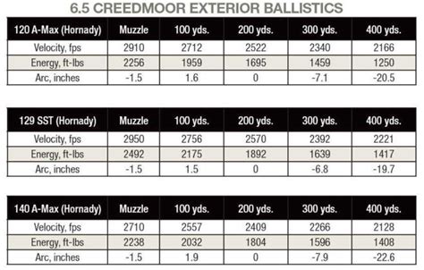 223 55 Grain Ballistics Chart