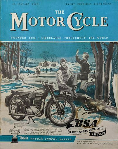 The Motor Cycle Magazine Cover Shows A Man On A Motorcycle And Another