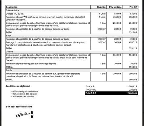 Exemple Devis Facture Auto Entrepreneur Peinture Tactidevis