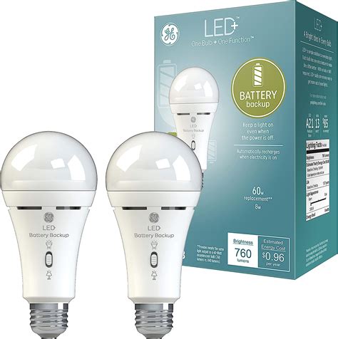 Ge Led Light Bulb With Backup Battery Rechargeable Emergency Led