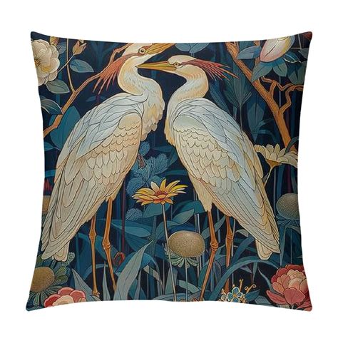 Shiartex Chinoiserie Pillow Covers X Blue Chinoiserie Birds