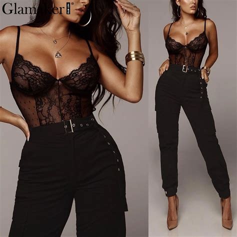 Buy Glamaker Black Bodysuit Lace Backless Women Cami