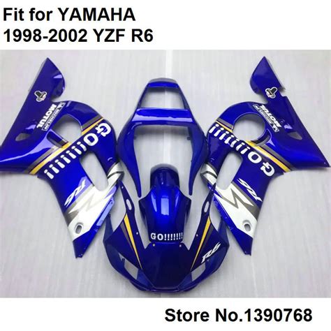 Motorcycle Fairing Kit For Yamaha Yzf R6 98 99 00 01 02 Blue White Fairings Set Yzf R6 1998 1999