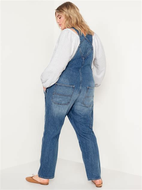 Slouchy Straight Non Stretch Workwear Jean Overalls Old Navy