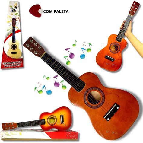 Violão Infantil De Brinquedo - Mini Violão Infantil De Madeira Semi Profissional Brinquedo | Shopee Brasil