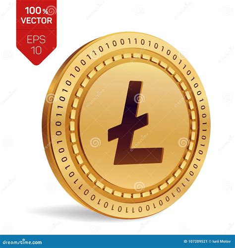 Litecoin Moneta Fisica Isometrica 3D Valuta Di Digital Cryptocurrency