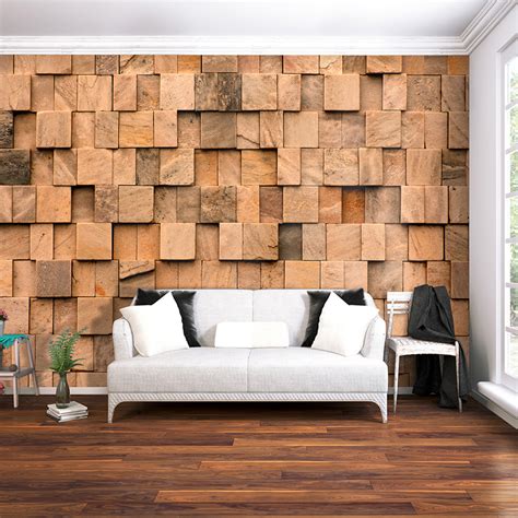 Vlies Fototapete Holz Holzwand Braun Tapete Wohnzimmer Wandbilder Xxl