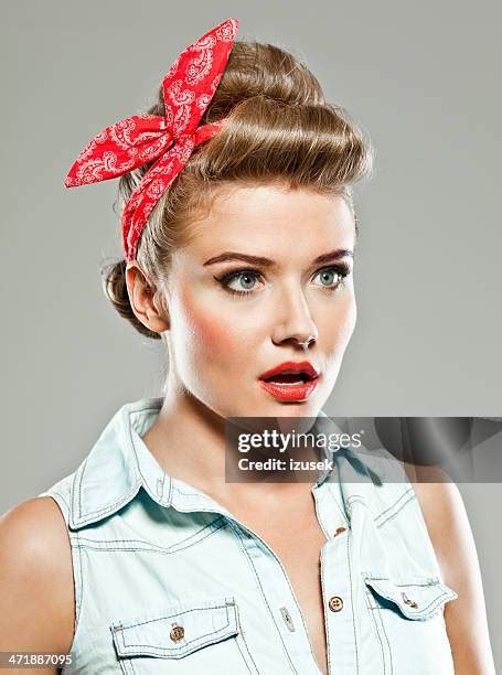 Pinup Style Woman Studio Portrait High Res Stock Photo Getty Images