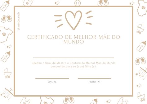 Certificado De Melhor Mãe Do Mundo Para Imprimir wrapmoms