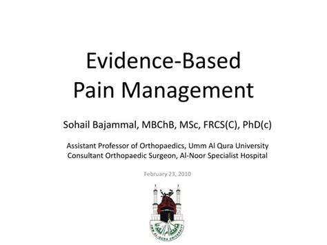 PPT Evidence Based Pain Management PowerPoint Presentation Free