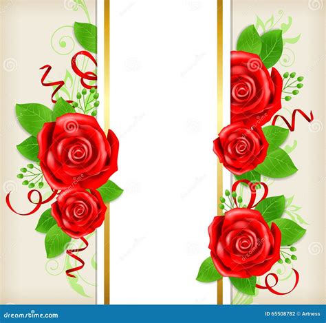 Tarjeta Con Las Rosas Rojas Ilustraci N Del Vector Ilustraci N De