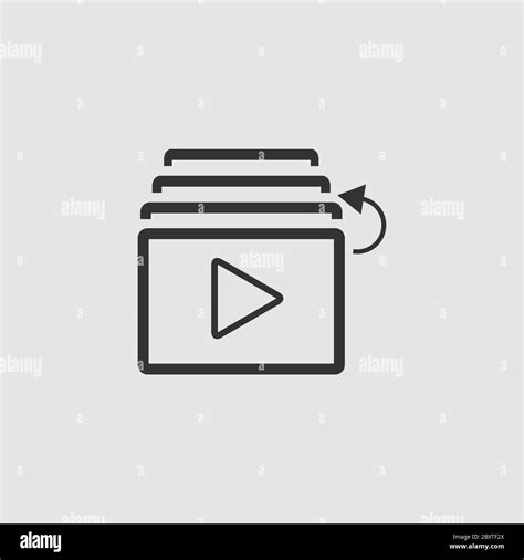 Playlist Icon Flat Black Pictogram On Grey Background Vector