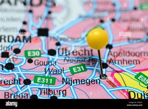 Nijmegen Pinned On A Map Of Netherlands Stock Photo Alamy