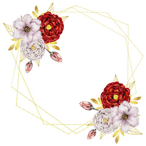 Red Flower Frame Png