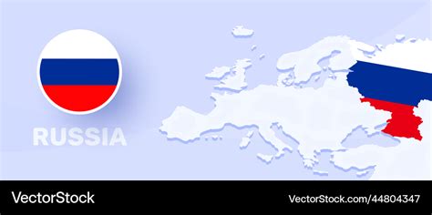 Russia Map Flag Banner With A Of Europe Royalty Free Vector