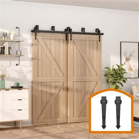 Amazon Zekoo Ft Bypass Sliding Barn Door Hardware Black Steel